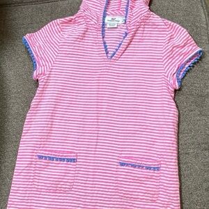 Vineyard Vines Pink and Blue Striped Kids coverup (size 5/6)